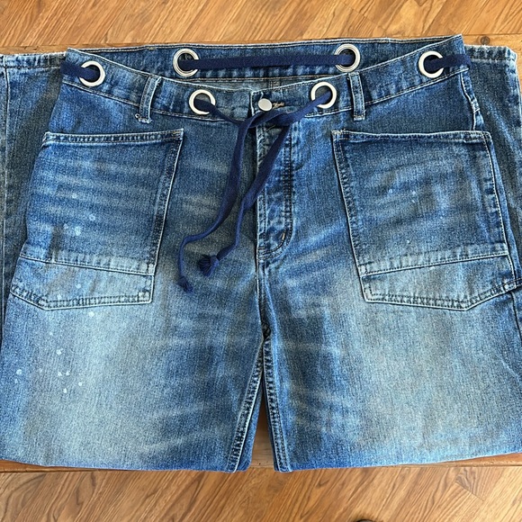 Flamingo Grommet Drawstring Jeans - Picture 2 of 10